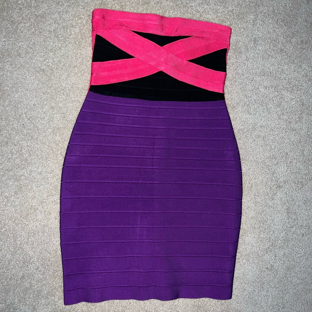 Herve Leger strapless bandage dress